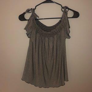 Off the shoulder striped shirt